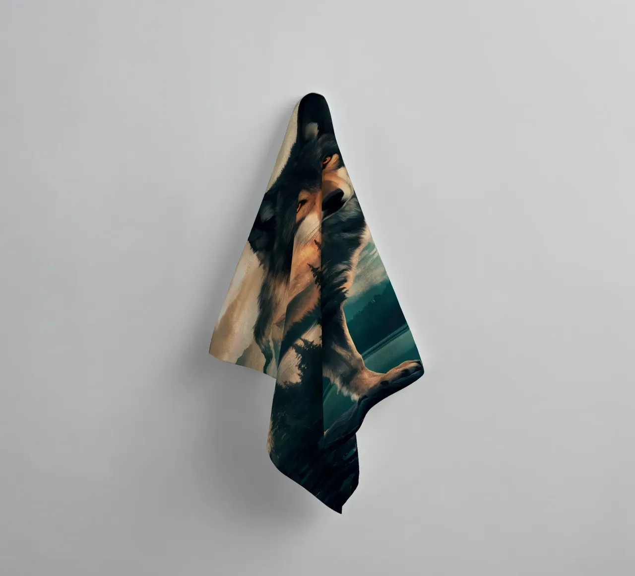 Wolf Animal towel by Pierre Walton