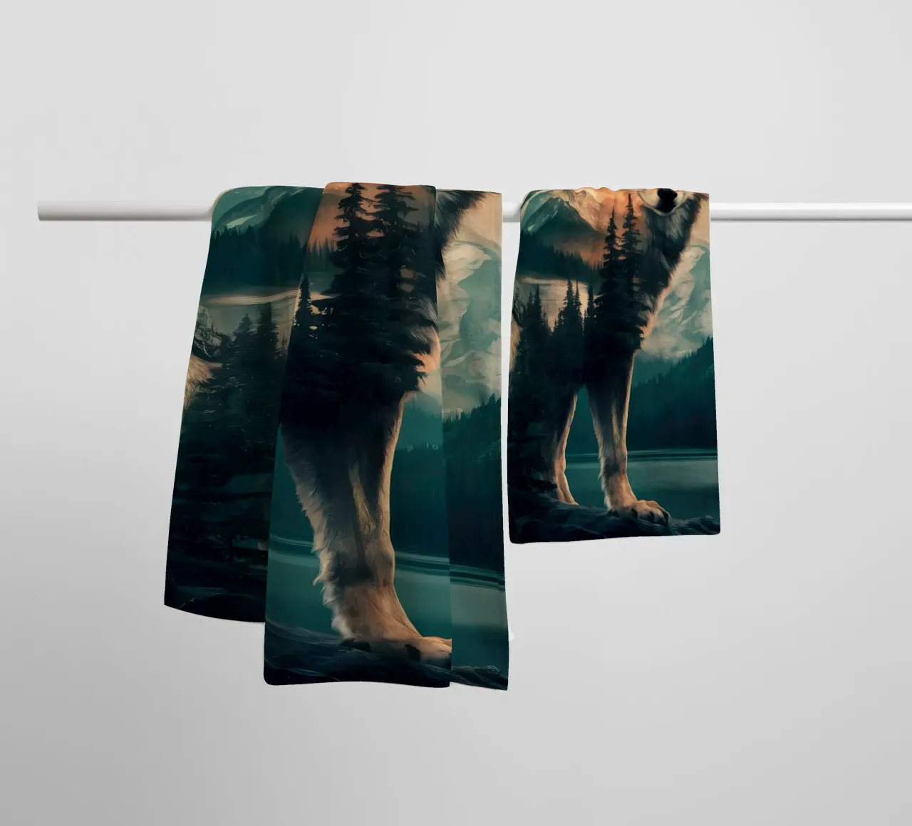 Wolf Animal towel by Pierre Walton
