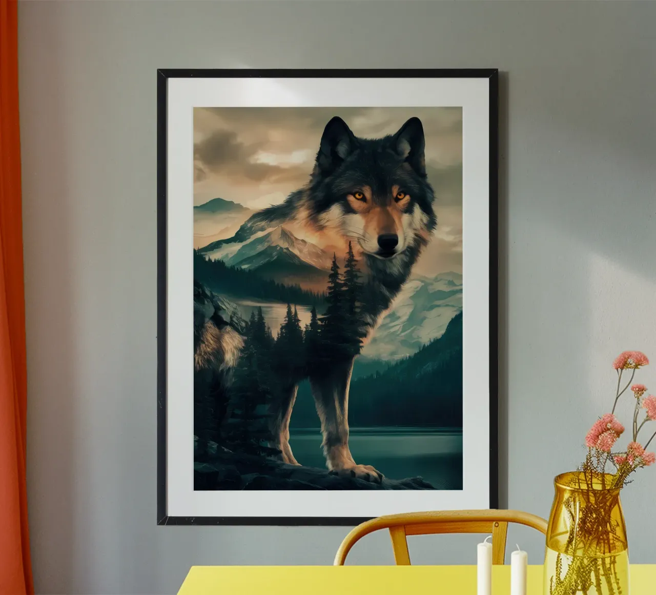 Wolf Dier poster van Pierre Walton