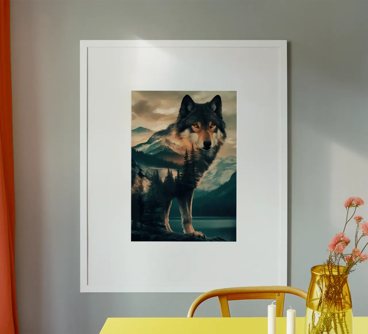 Wolf Dier poster van Pierre Walton