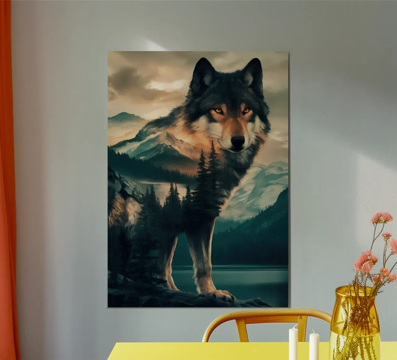 Wolf Dier poster van Pierre Walton