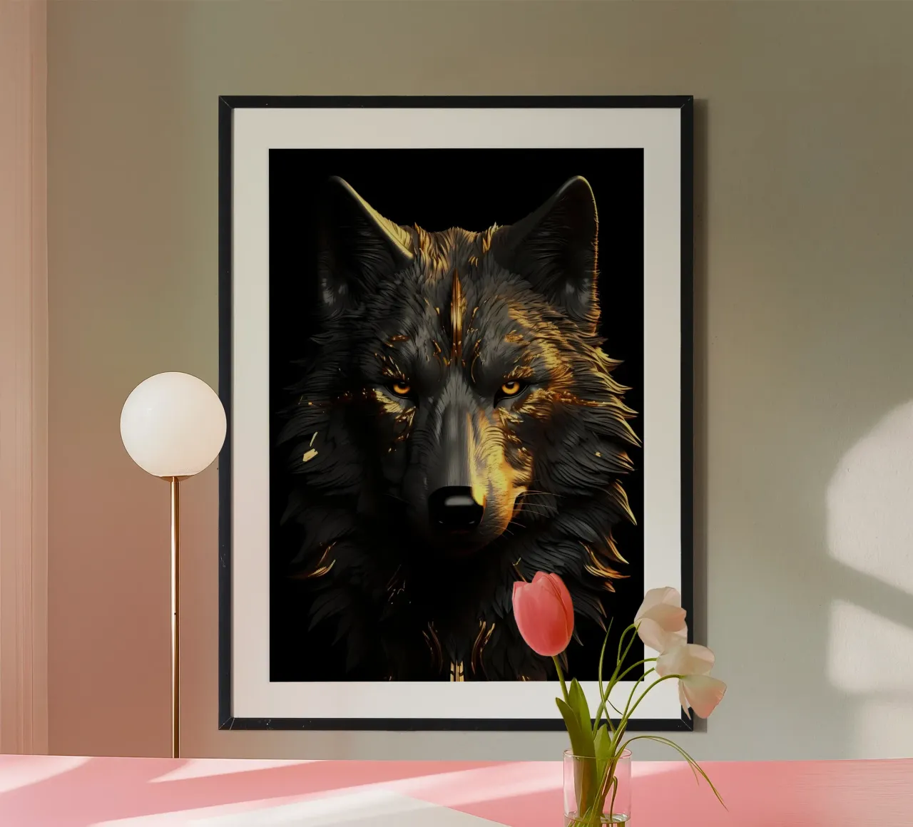 Wolf Dier poster van Pierre Walton