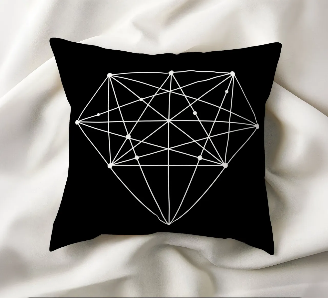 Diamante Elegante design geometrico in bianco e nero cuscino da THE MOTIVATED TYPE