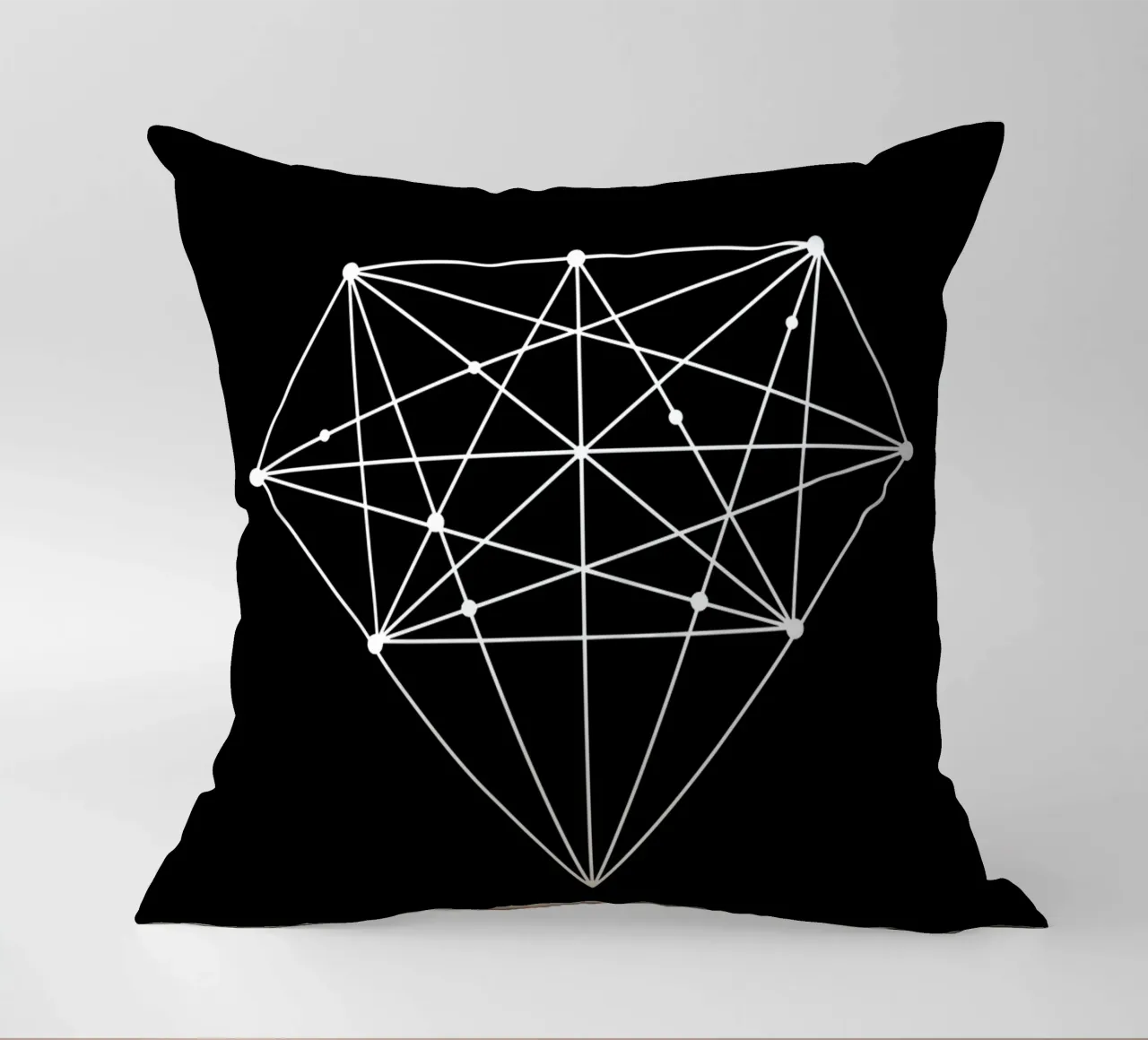 Diamante Elegante design geometrico in bianco e nero cuscino da THE MOTIVATED TYPE