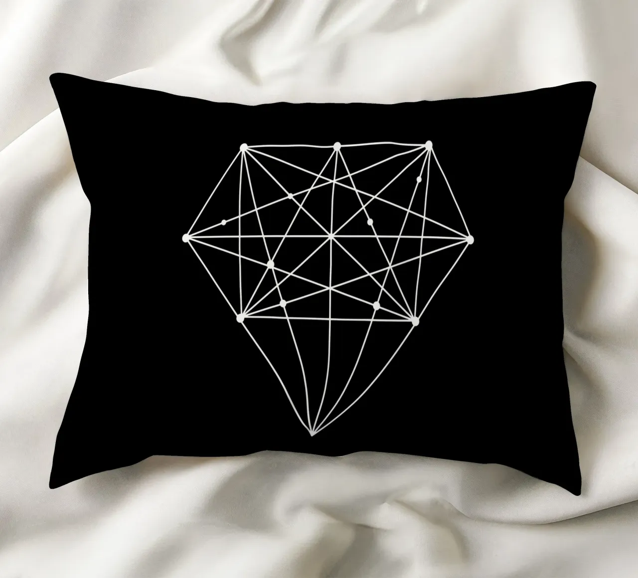 Diamante Elegante design geometrico in bianco e nero cuscino da THE MOTIVATED TYPE