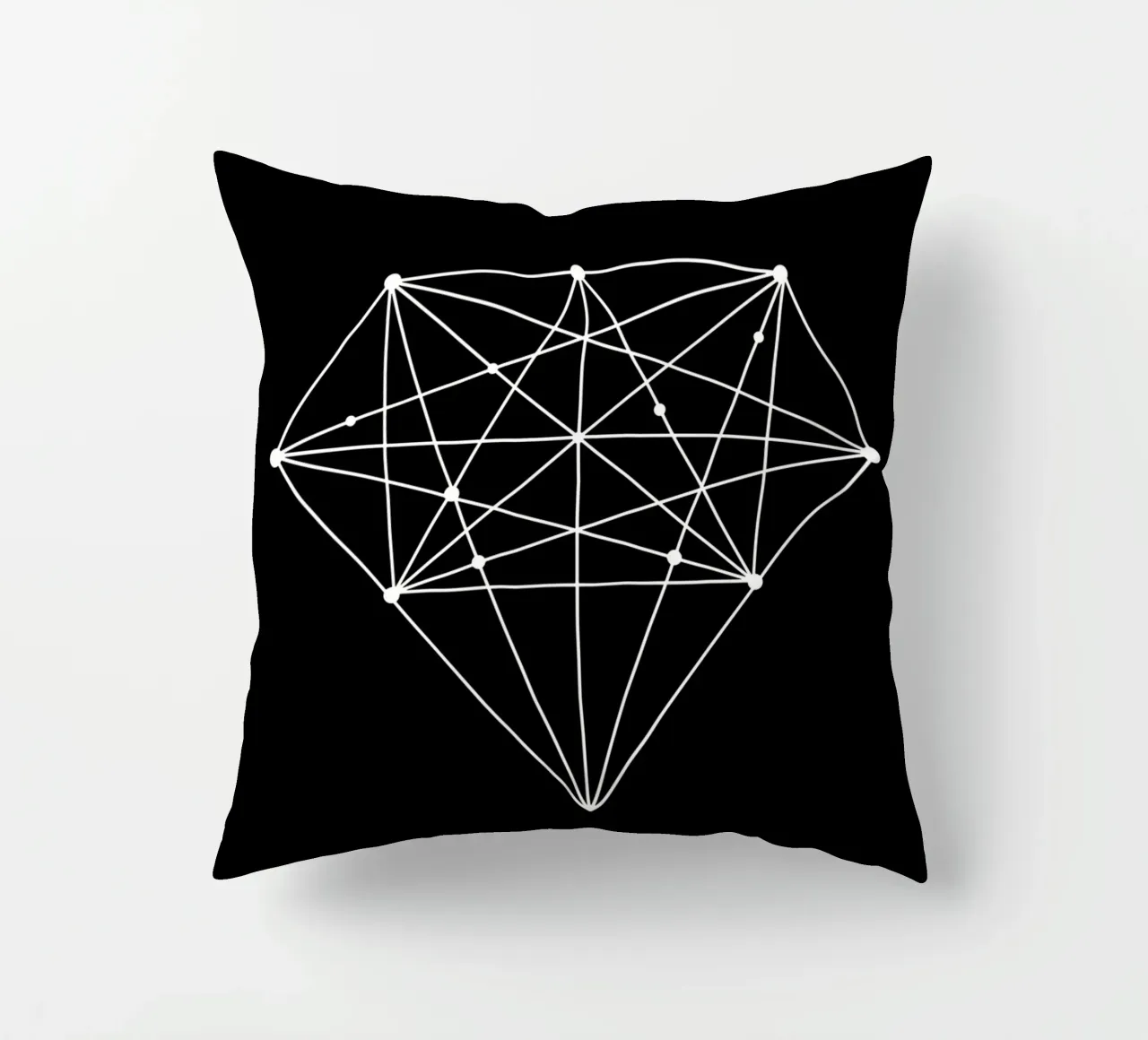 Diamante Elegante design geometrico in bianco e nero cuscino da THE MOTIVATED TYPE