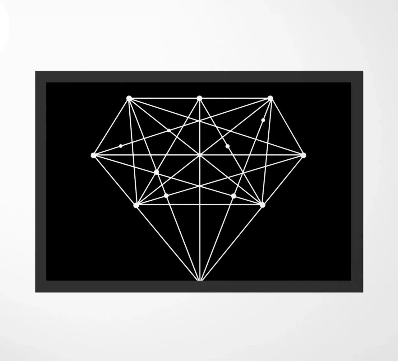 Diamond Elegant Geometric Design in Black and White doormat by THE MOTIVATED TYPE