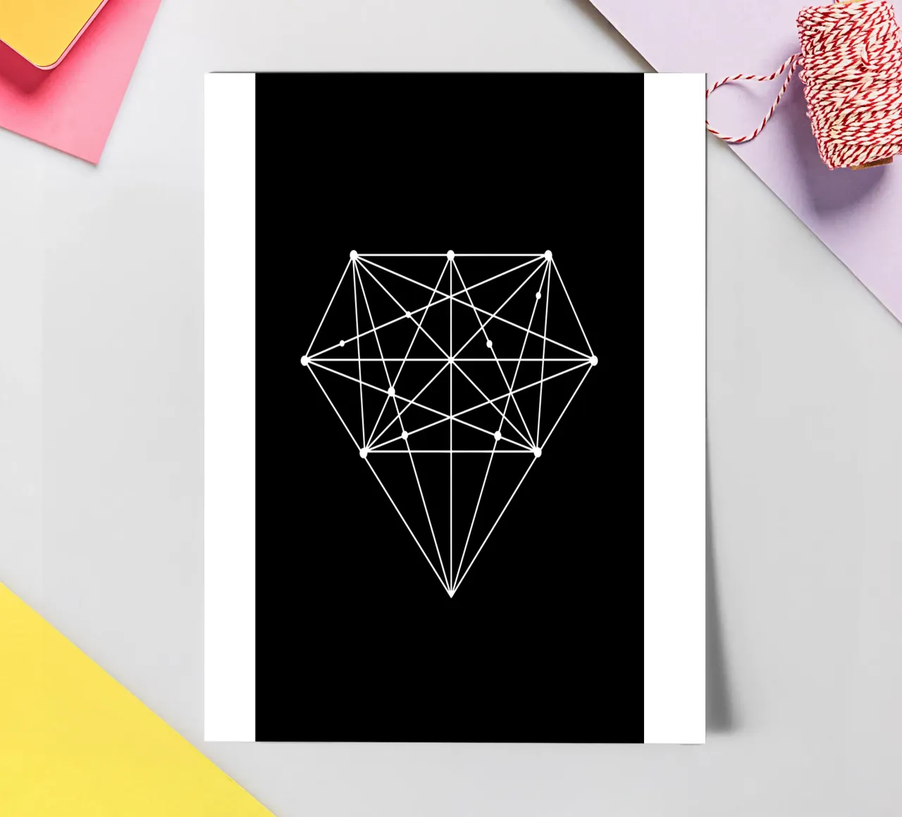 Diamond Elegant Geometric Design in Black and White sticker sheet by THE MOTIVATED TYPE
