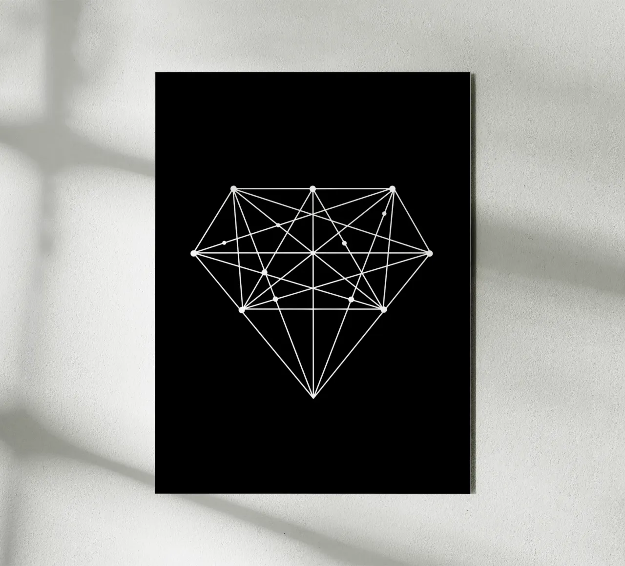 Diamond Elegant geometrisch ontwerp in zwart en wit aluminium-dibond van THE MOTIVATED TYPE
