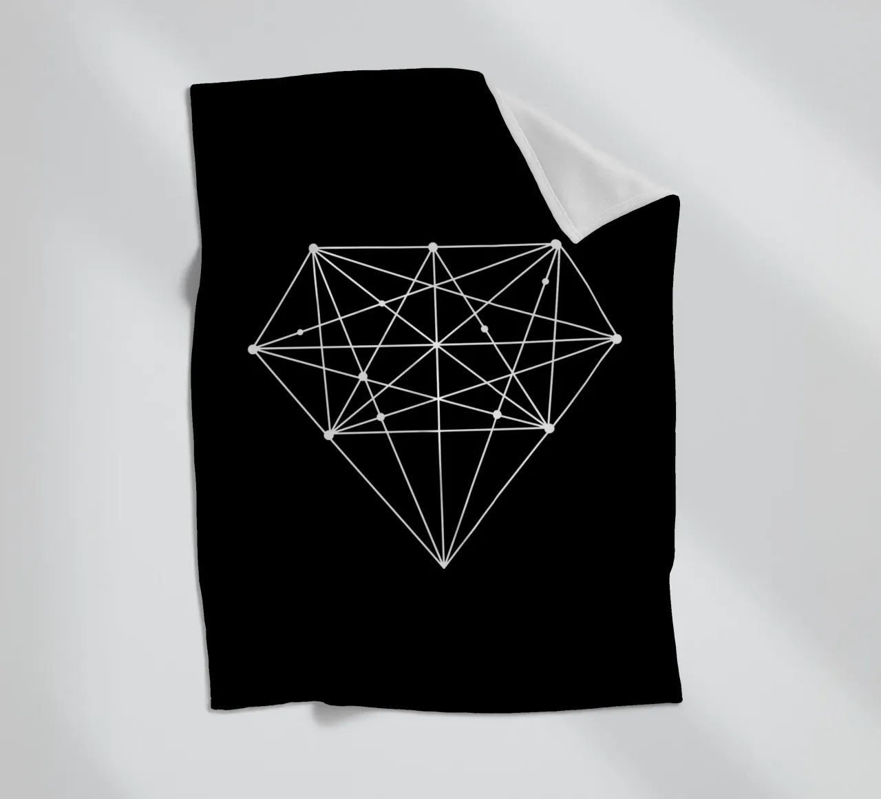 Diamante Elegante design geometrico in bianco e nero coperta in pile da THE MOTIVATED TYPE