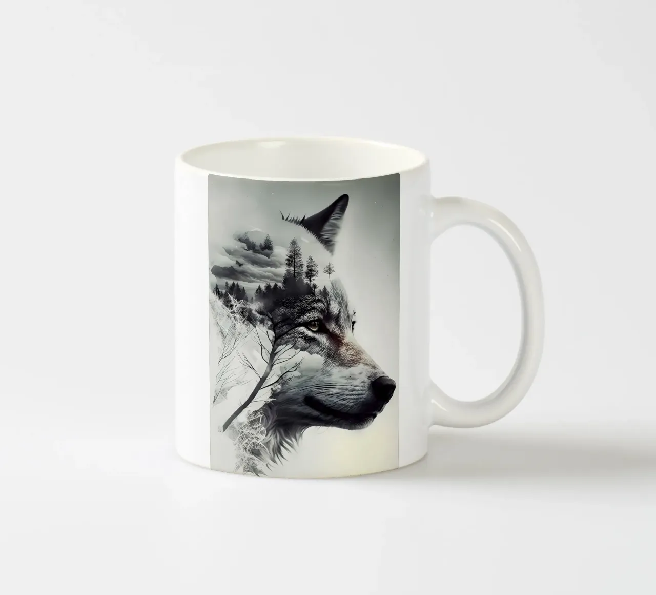 Animale lupo tazza in ceramica da Pierre Walton