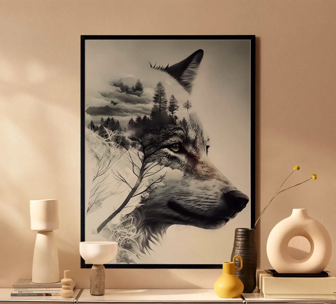 Wolf Dier poster van Pierre Walton