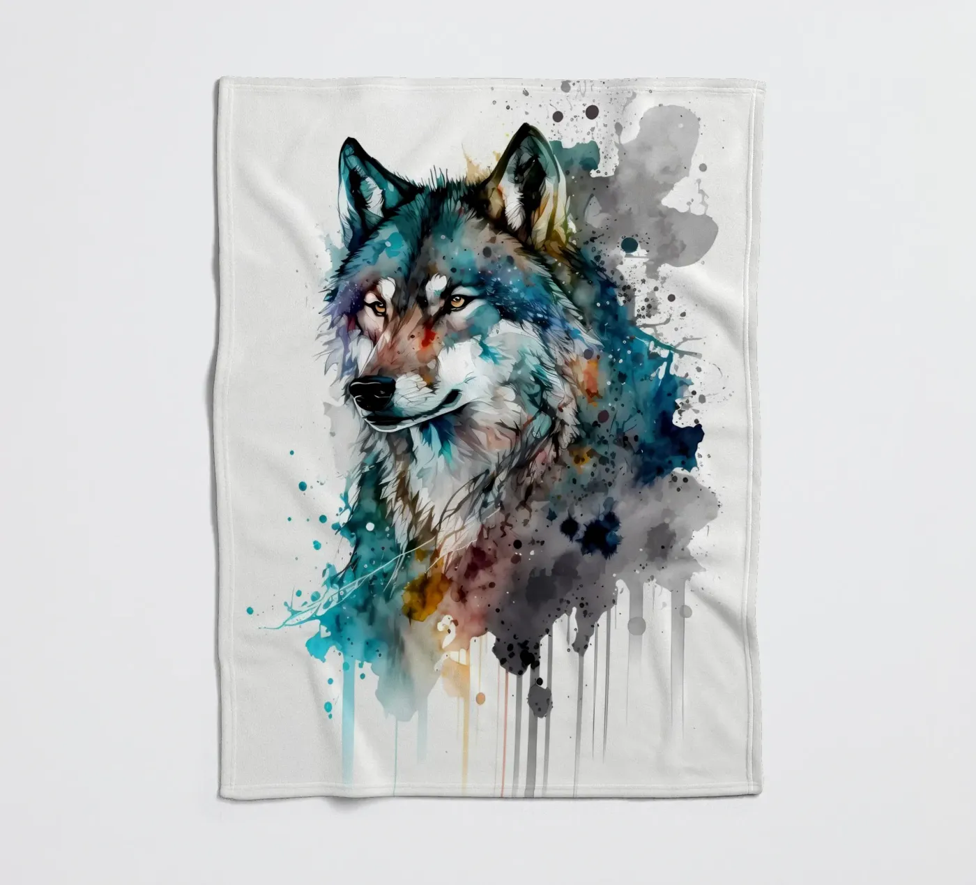 Wolf Tier Fleecedecke von Pierre Walton