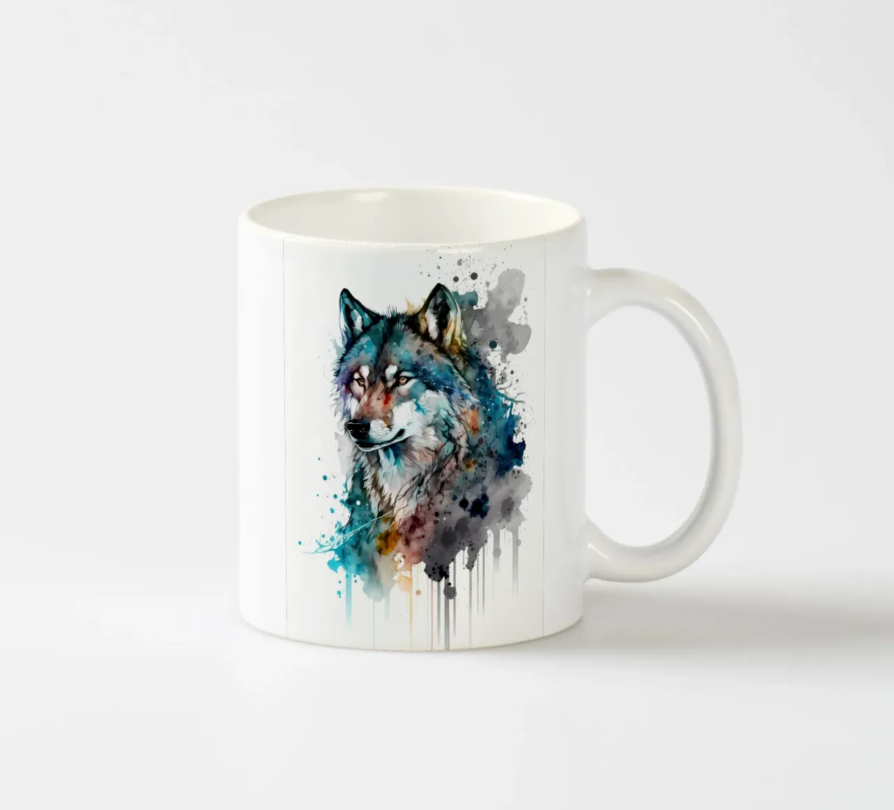 Animale lupo tazza in ceramica da Pierre Walton