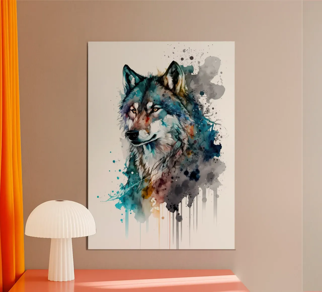 Animale lupo poster con telaio in alluminio da Pierre Walton