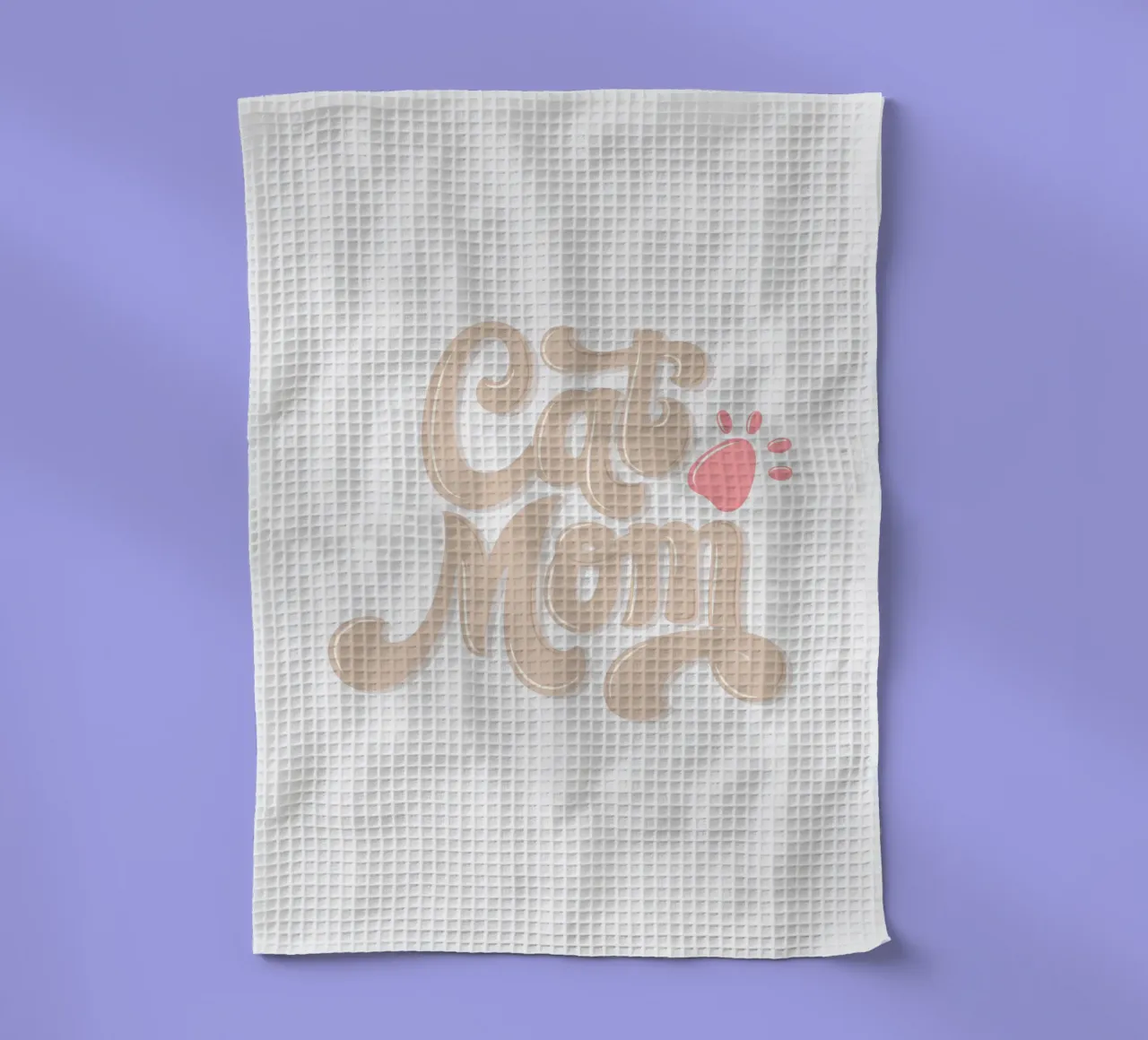 Kattenmoeder. Met roze kattenpoot theedoek van CalliLetters