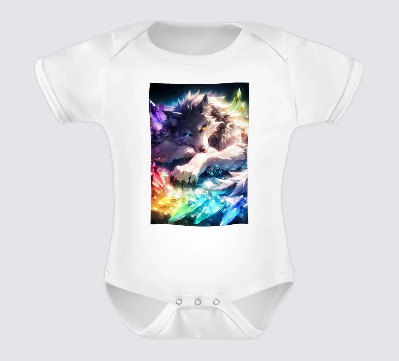 Animale lupo body neonato maniche corte da Pierre Walton