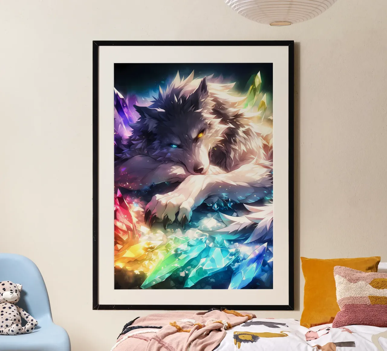 Wolf Dier poster van Pierre Walton