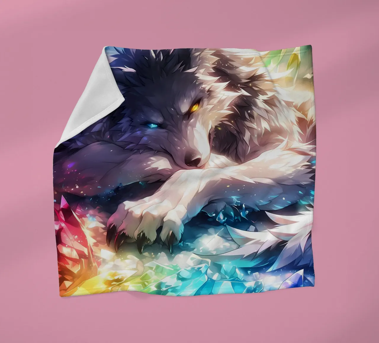 Animale lupo coperta in pile da Pierre Walton