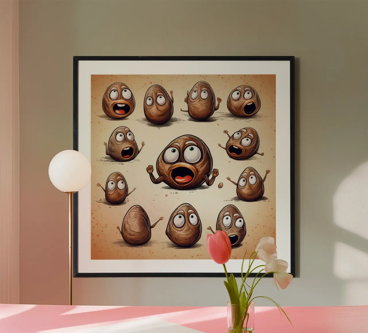 Gang di vongole retrò poster con telaio in alluminio da Funny Animals