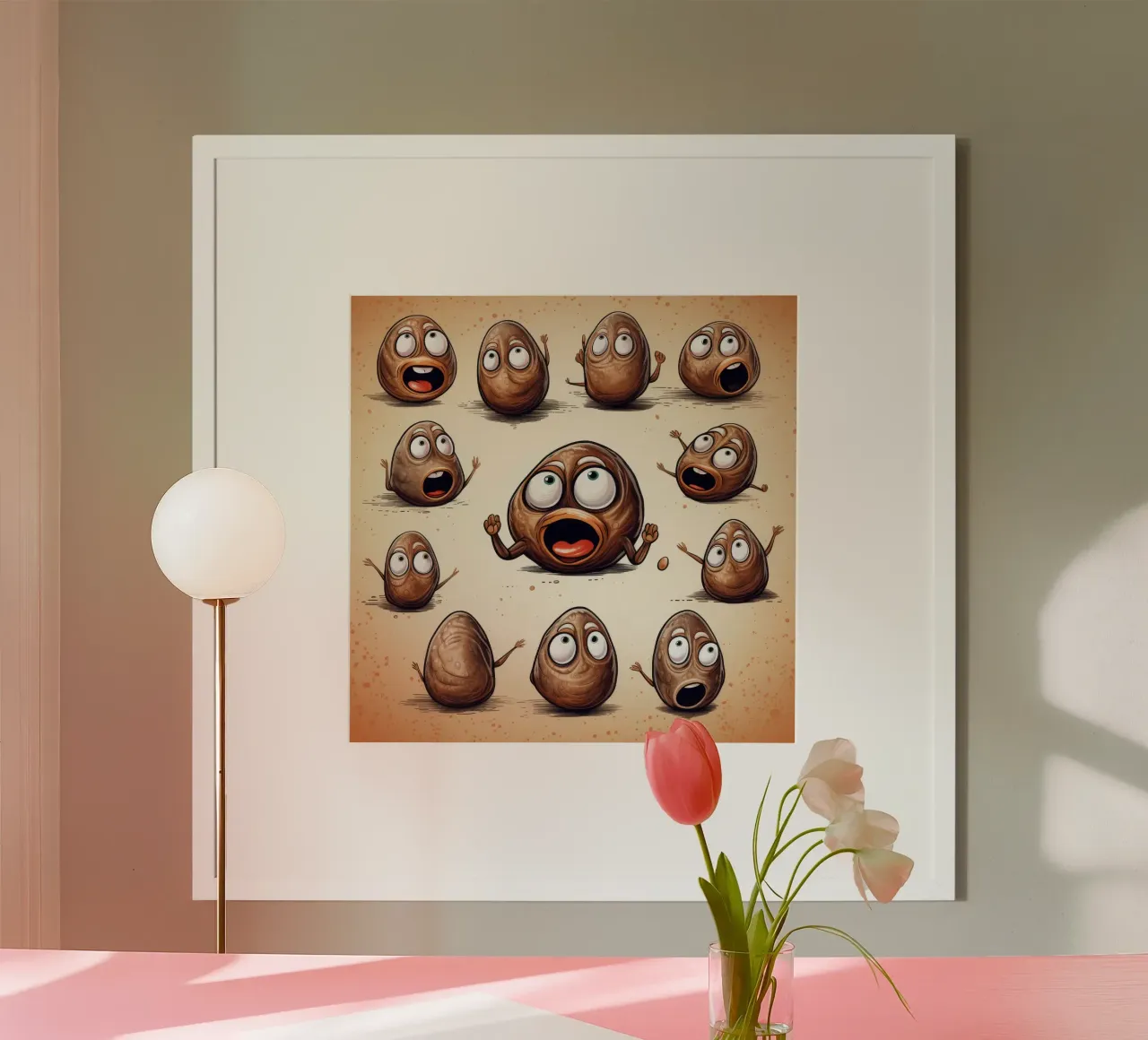 Gang di vongole retrò poster con telaio in alluminio da Funny Animals