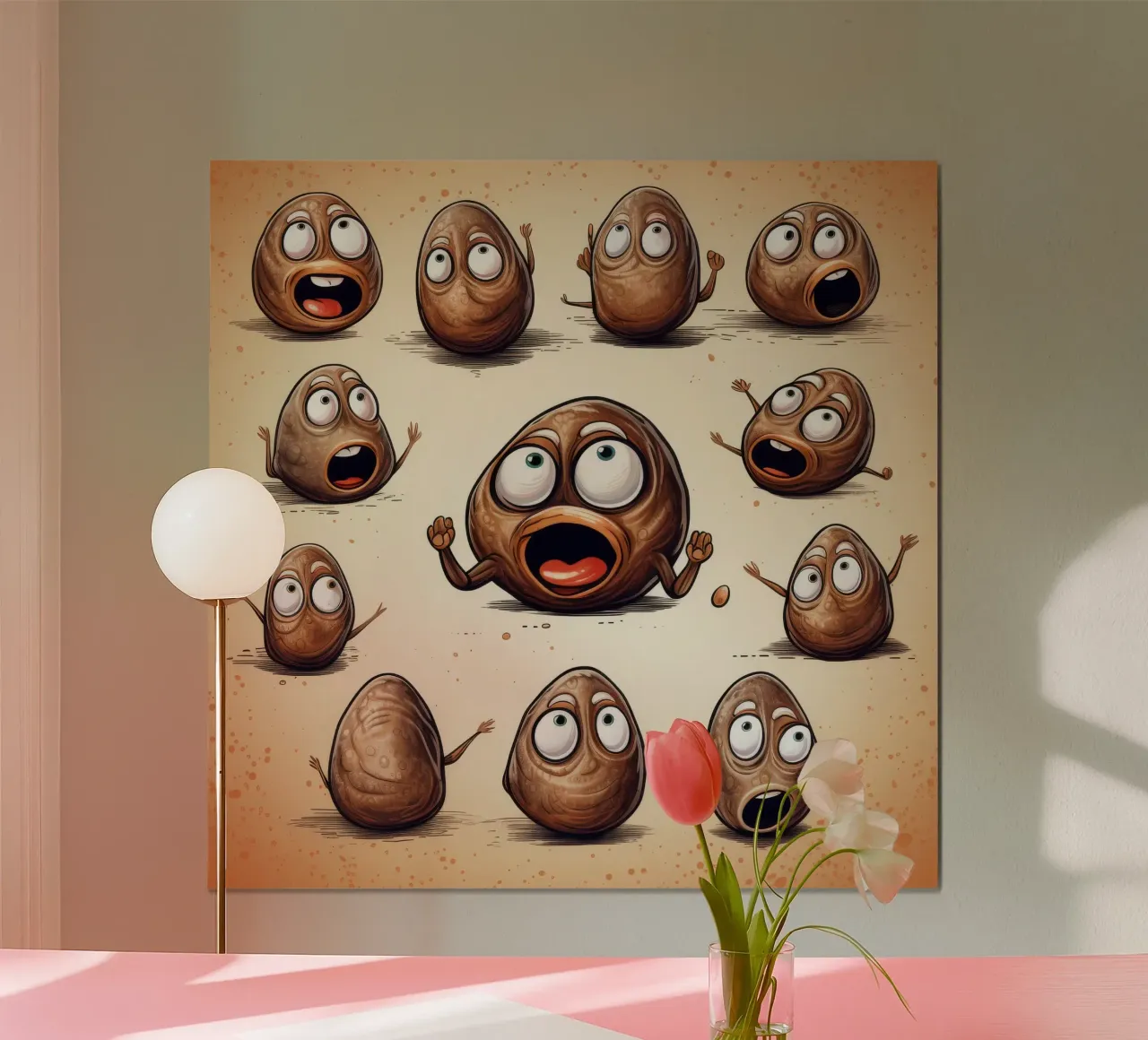 Gang di vongole retrò poster con telaio in alluminio da Funny Animals