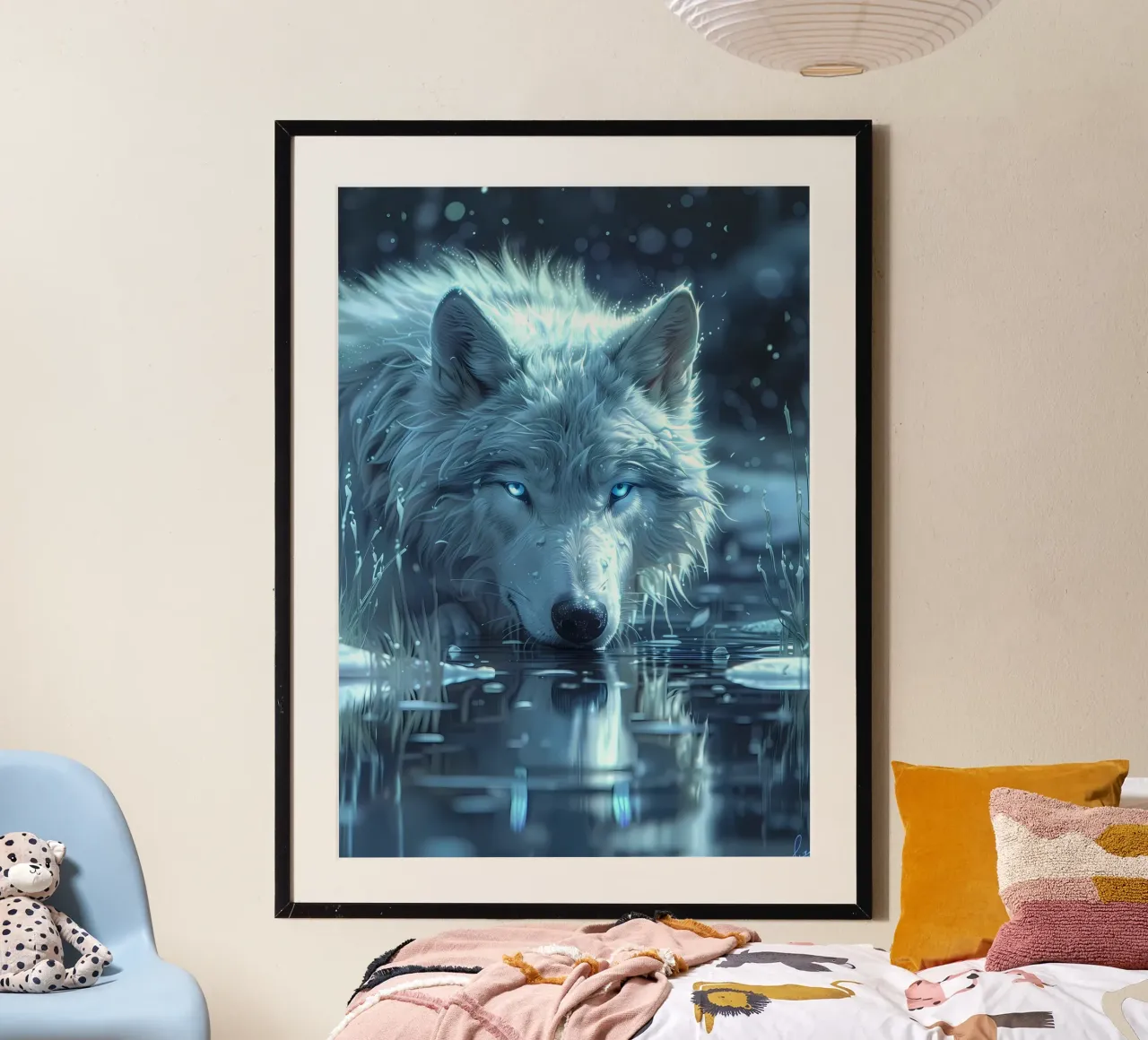 Animale lupo poster con telaio in plastica da Pierre Walton