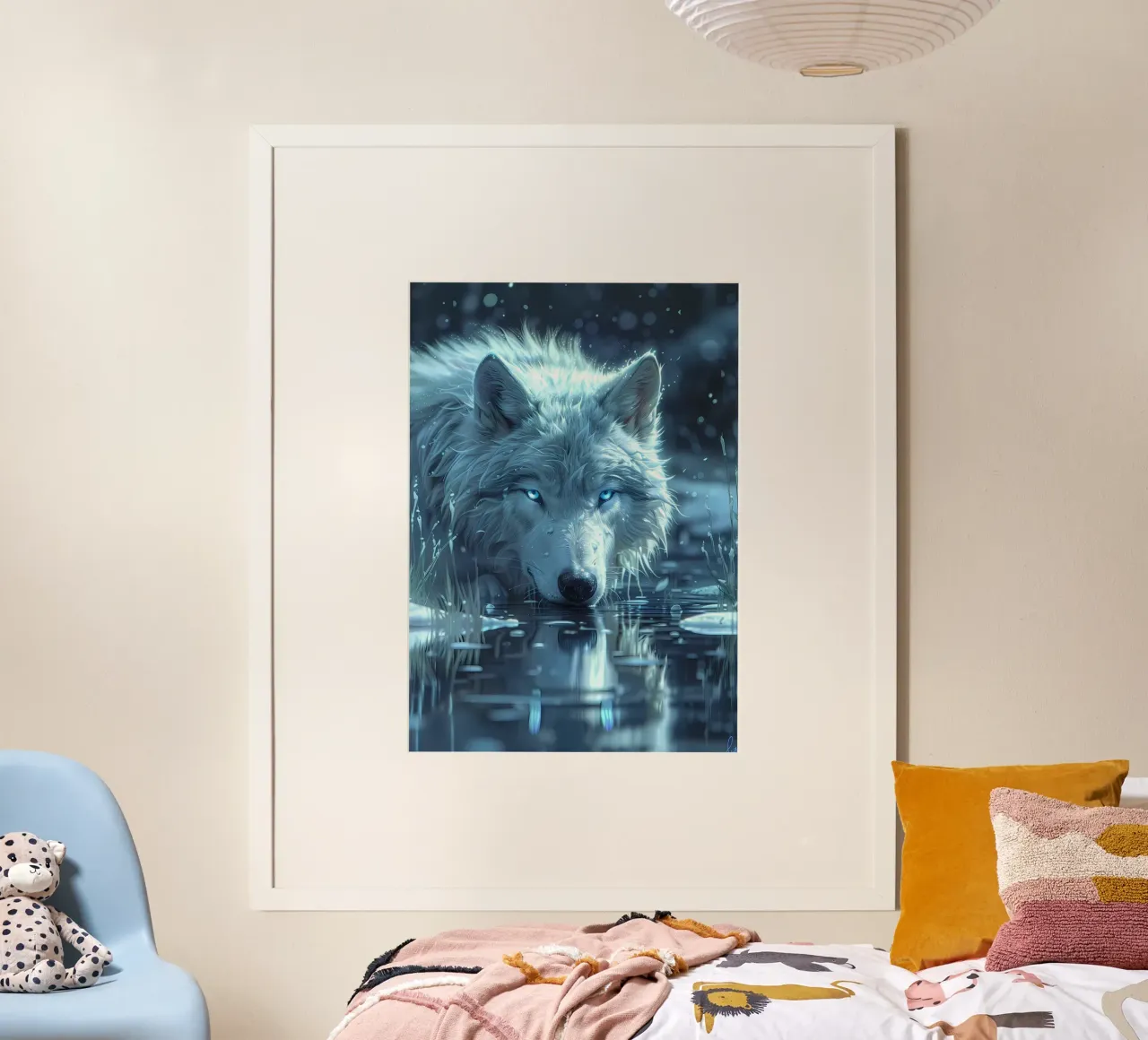 Animale lupo poster con telaio in plastica da Pierre Walton