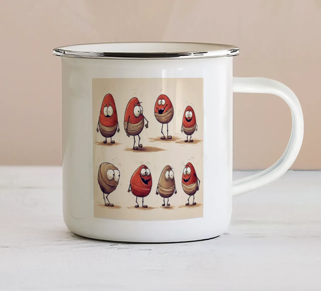 Gang di vongole retrò tazza in smalto da Funny Animals