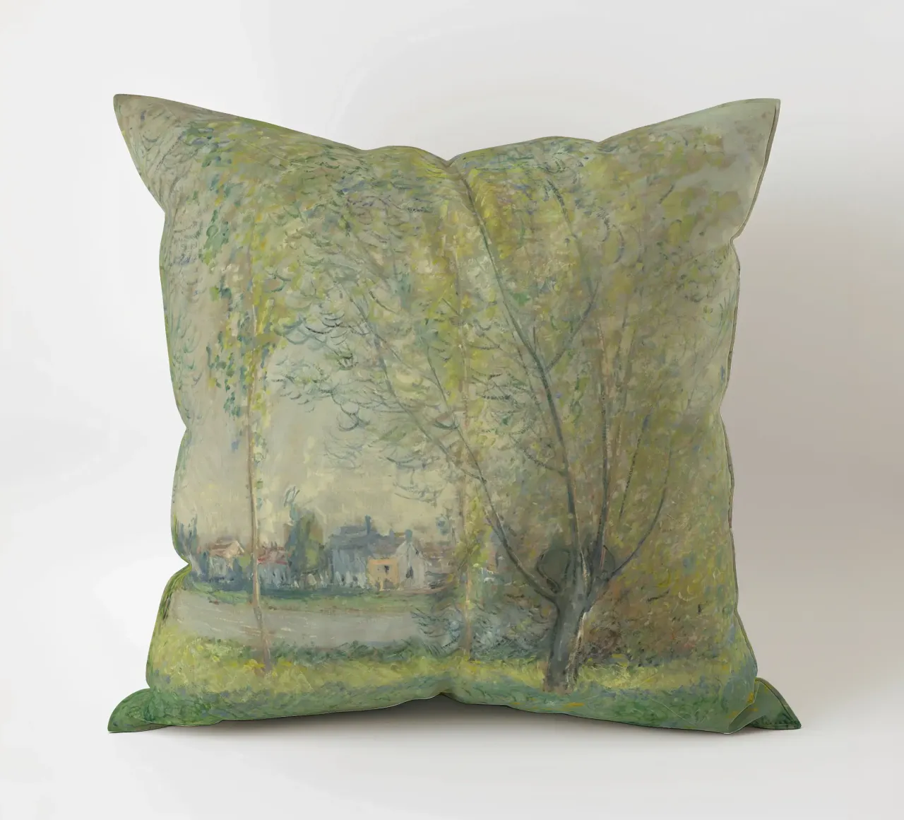 Claude Monet - The Willows decorative cushion by Timeless Artworks