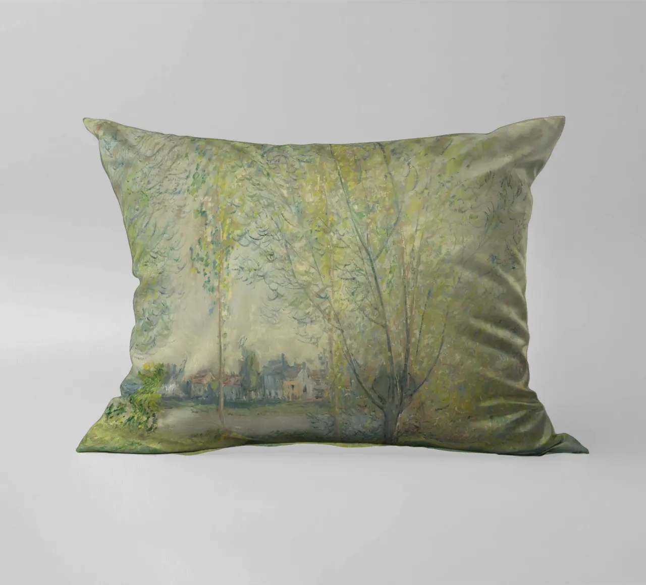 Claude Monet - The Willows decorative cushion by Timeless Artworks