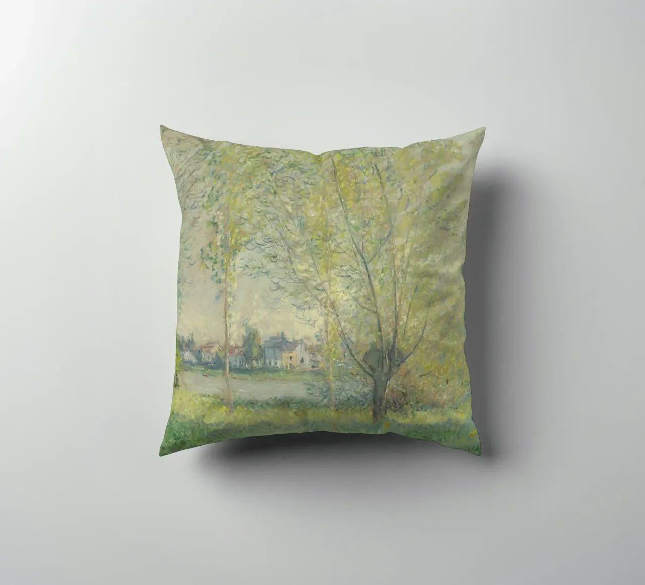 Claude Monet - The Willows decorative cushion by Timeless Artworks