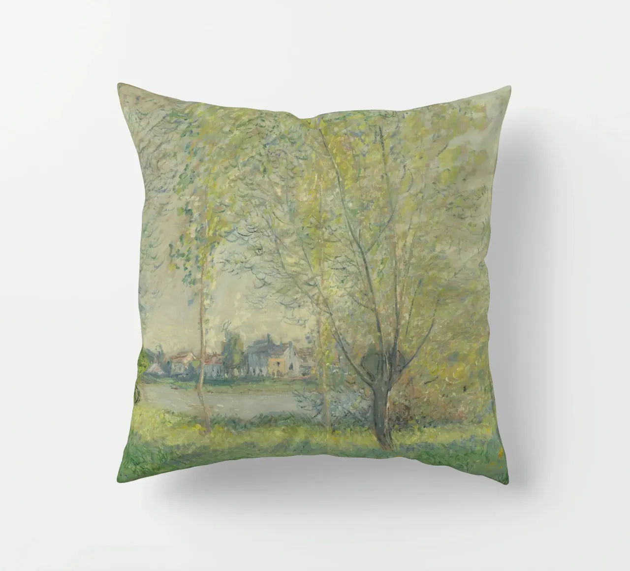Claude Monet - The Willows decorative cushion by Timeless Artworks