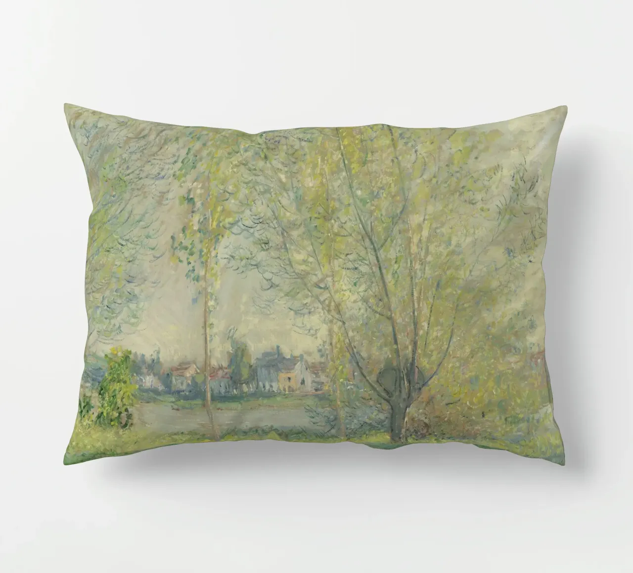 Claude Monet - The Willows decorative cushion by Timeless Artworks
