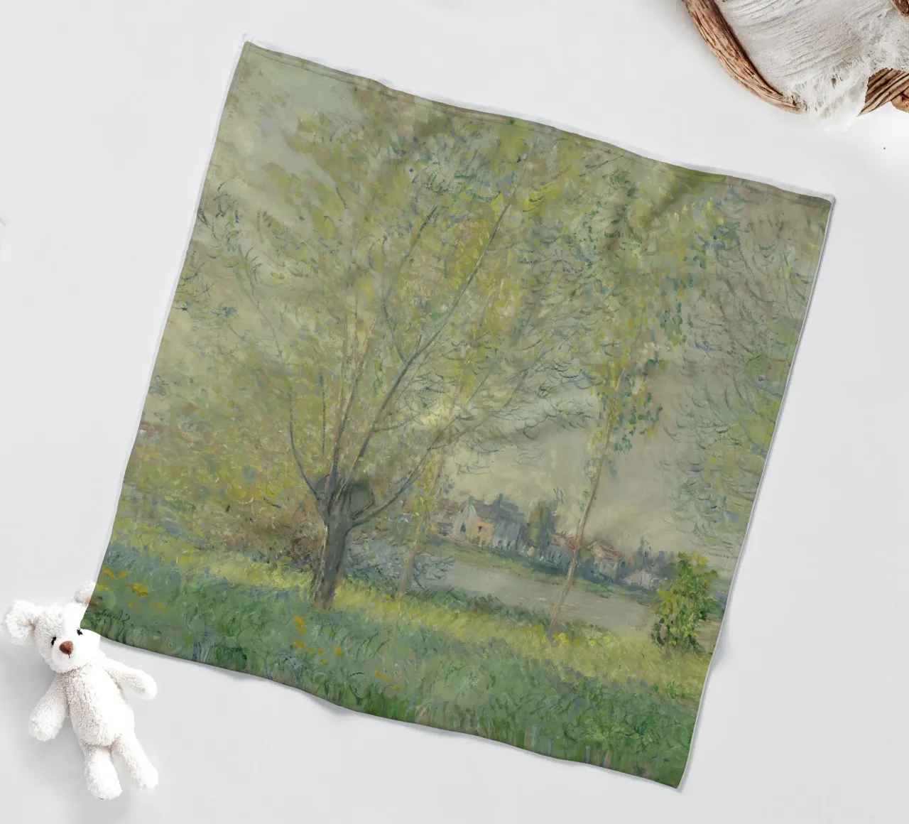 Claude Monet - Die Weiden Fleecedecke von Timeless Artworks