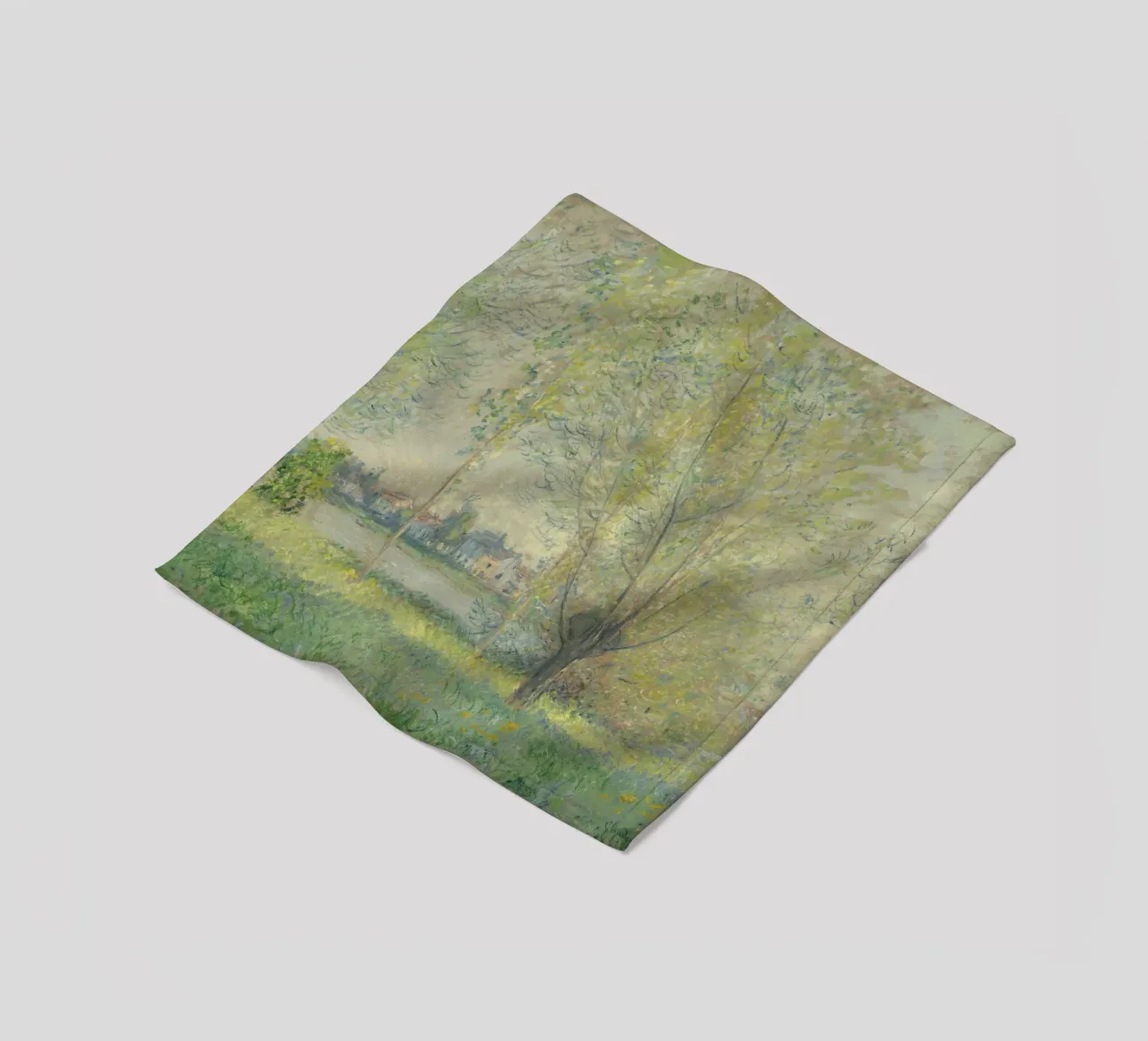 Claude Monet - Die Weiden Fleecedecke von Timeless Artworks