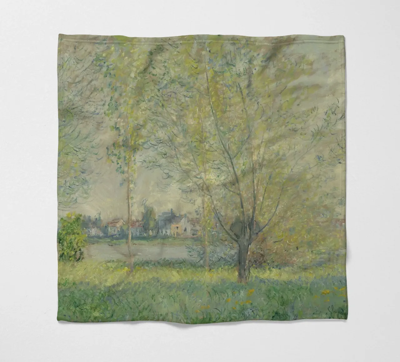 Claude Monet - Die Weiden Fleecedecke von Timeless Artworks