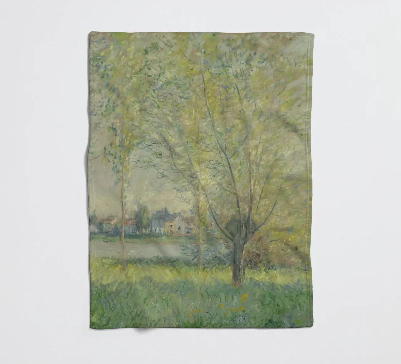Claude Monet - Die Weiden Fleecedecke von Timeless Artworks