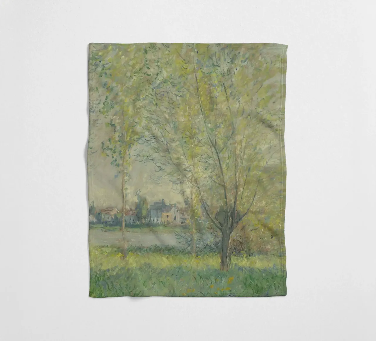 Claude Monet - Die Weiden Fleecedecke von Timeless Artworks