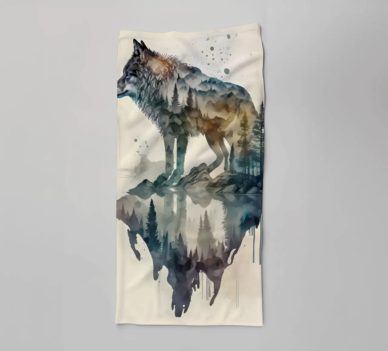 Animale lupo asciugamano da bagno da Pierre Walton