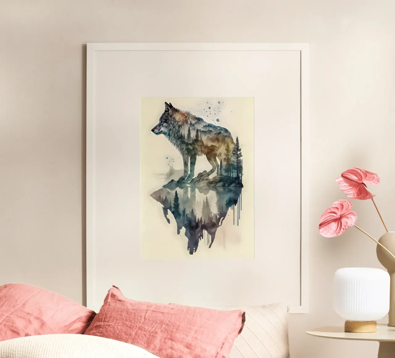 Wolf Dier poster van Pierre Walton