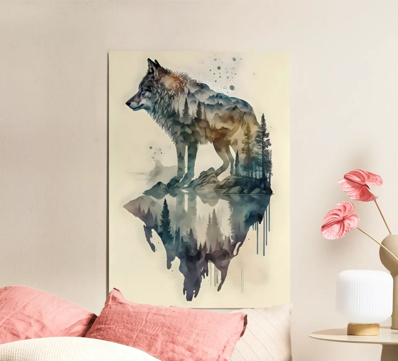 Wolf Dier poster van Pierre Walton