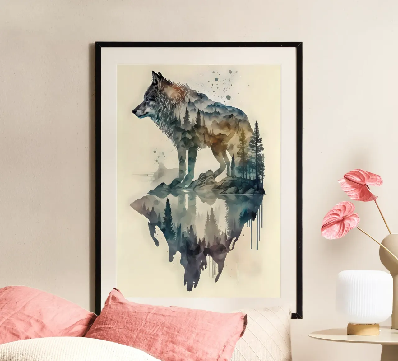 Wolf Dier poster van Pierre Walton