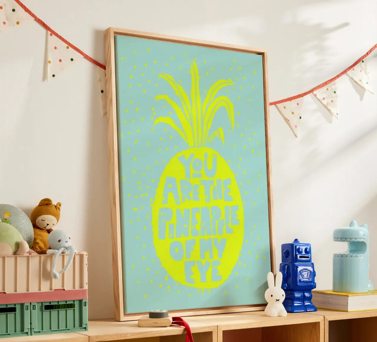 Ananas No. 2 tela con Cornice a cassetta da typealive