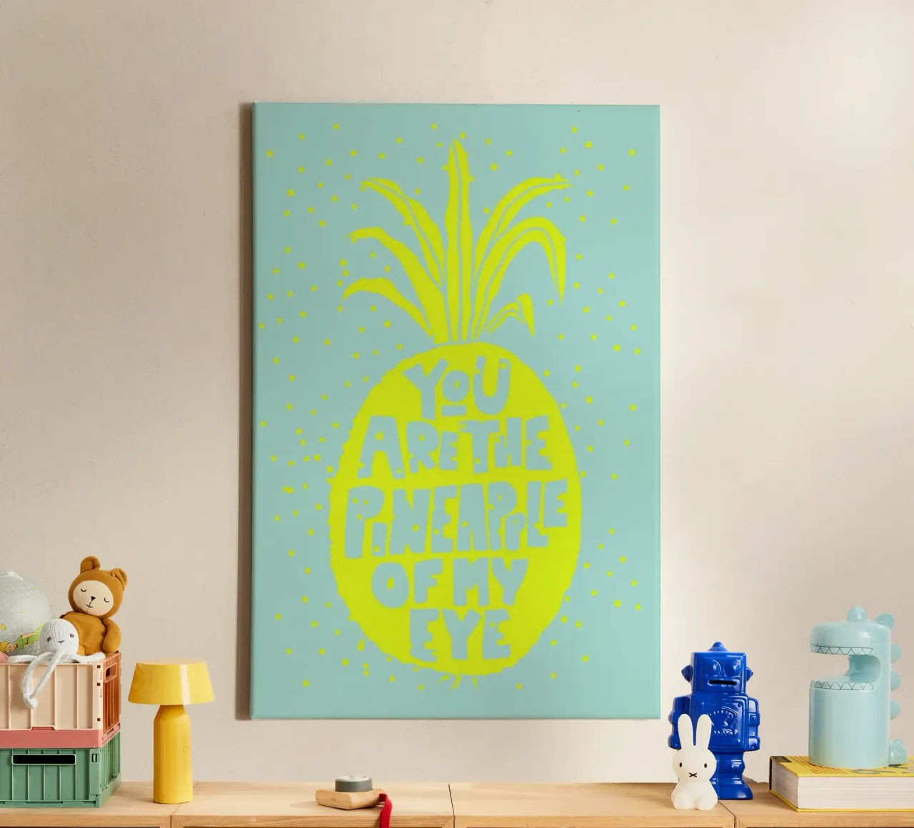 Ananas No. 2 tela con Cornice a cassetta da typealive