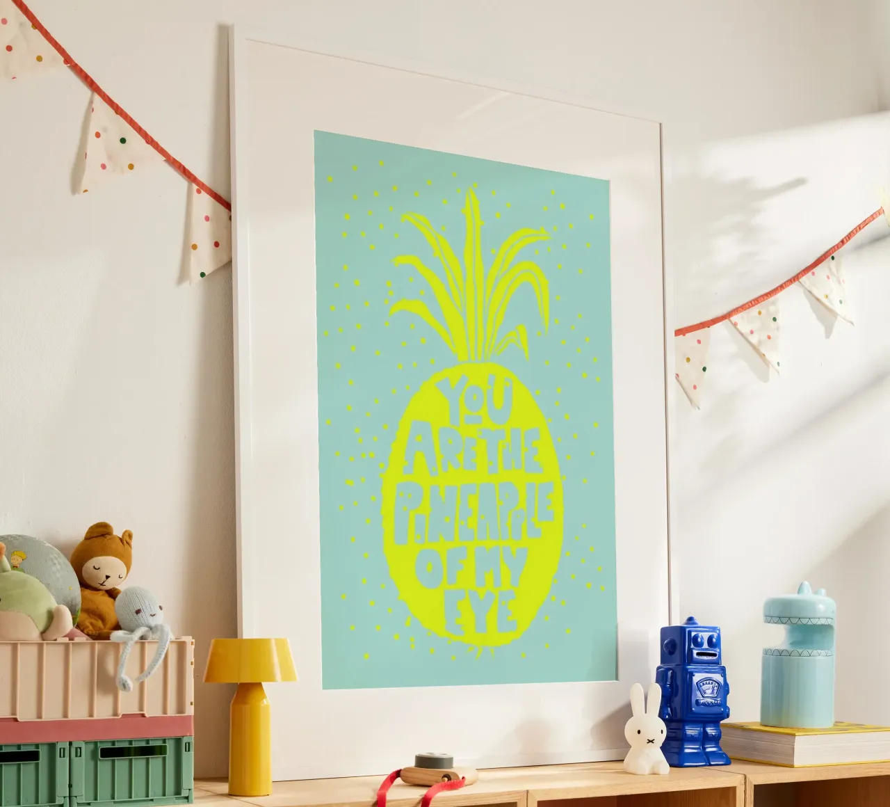 Ananas No. 2 poster con telaio in legno da typealive
