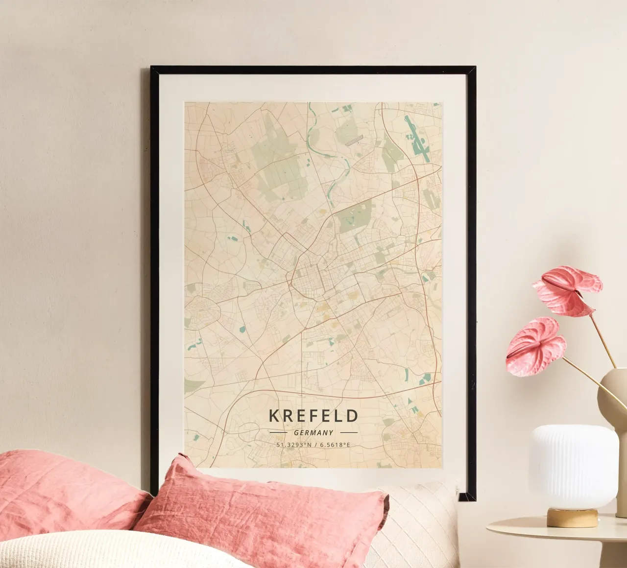 Krefeld Germania poster con telaio in plastica da Christopher Adams