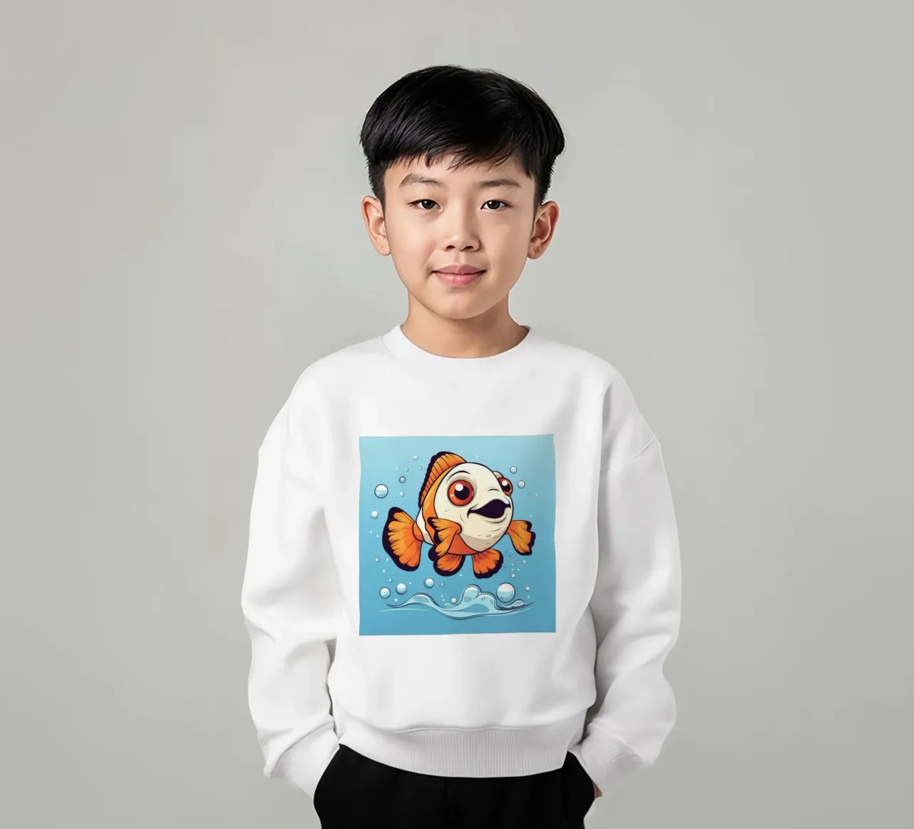 Pesce pagliaccio retrò felpa bambino da Funny Animals