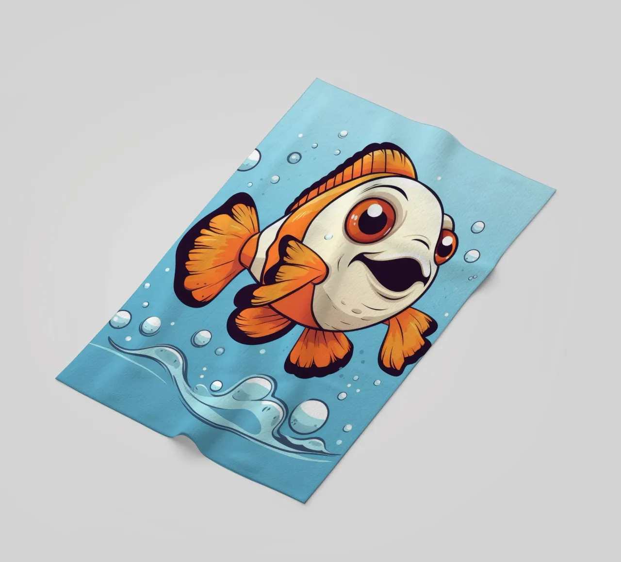 Pesce pagliaccio retrò telo mare da Funny Animals