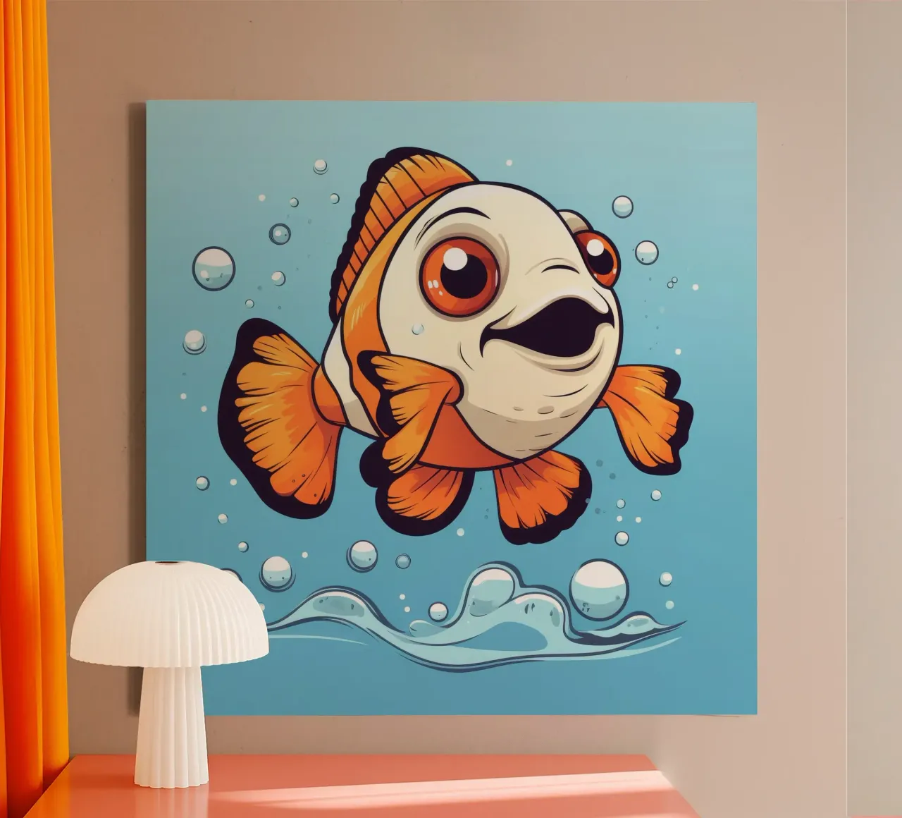 Retro Clownfish canvas by Funny Animals